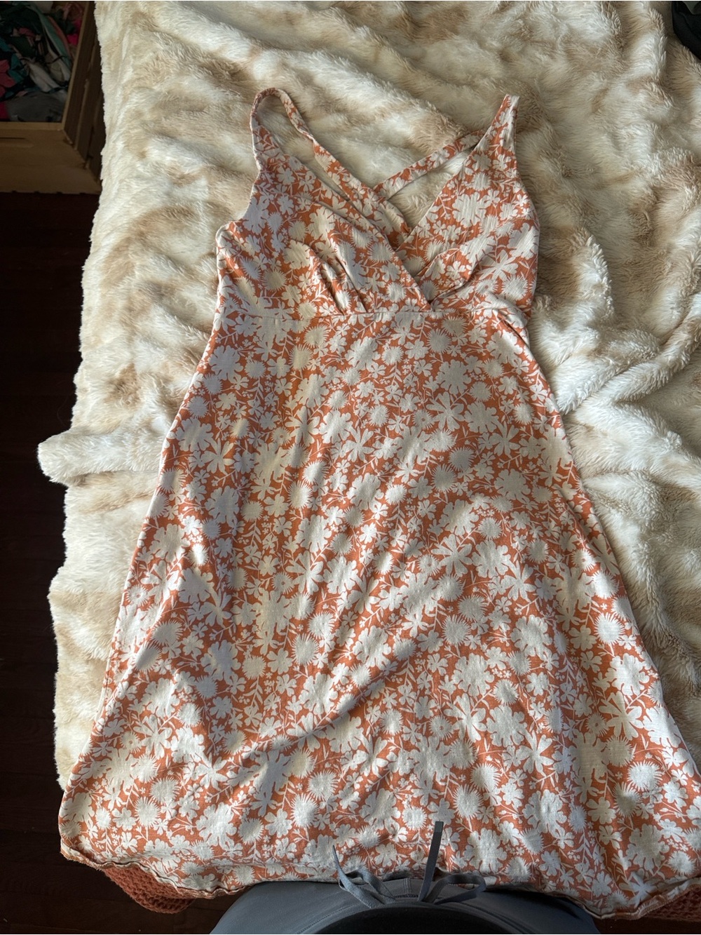 Patagonia Orange and White Floral Tank Top dress - Picture 6 of 8